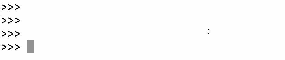 A Python REPL with input() command and user entering text